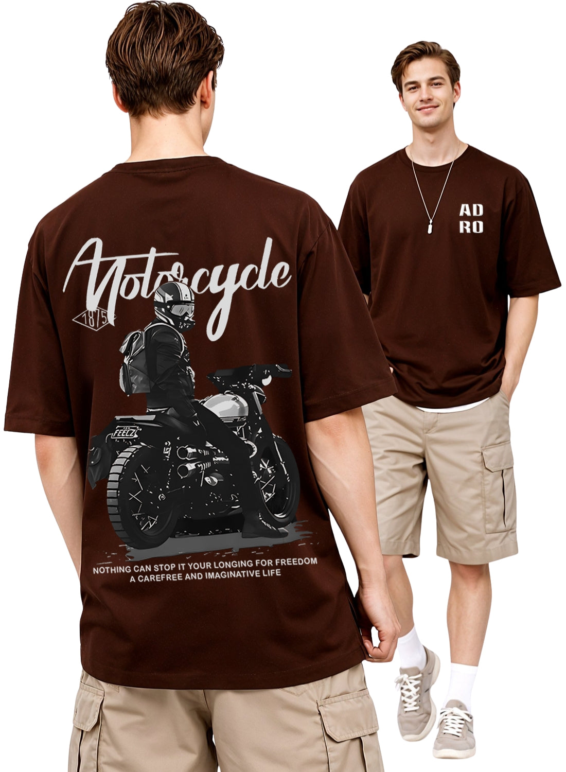 Men Oversize Fit Back Printed T-Shirt
