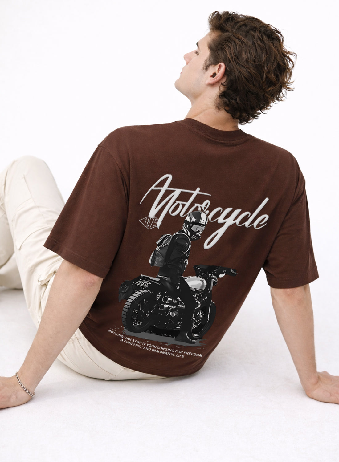 Men Oversize Fit Back Printed T-Shirt