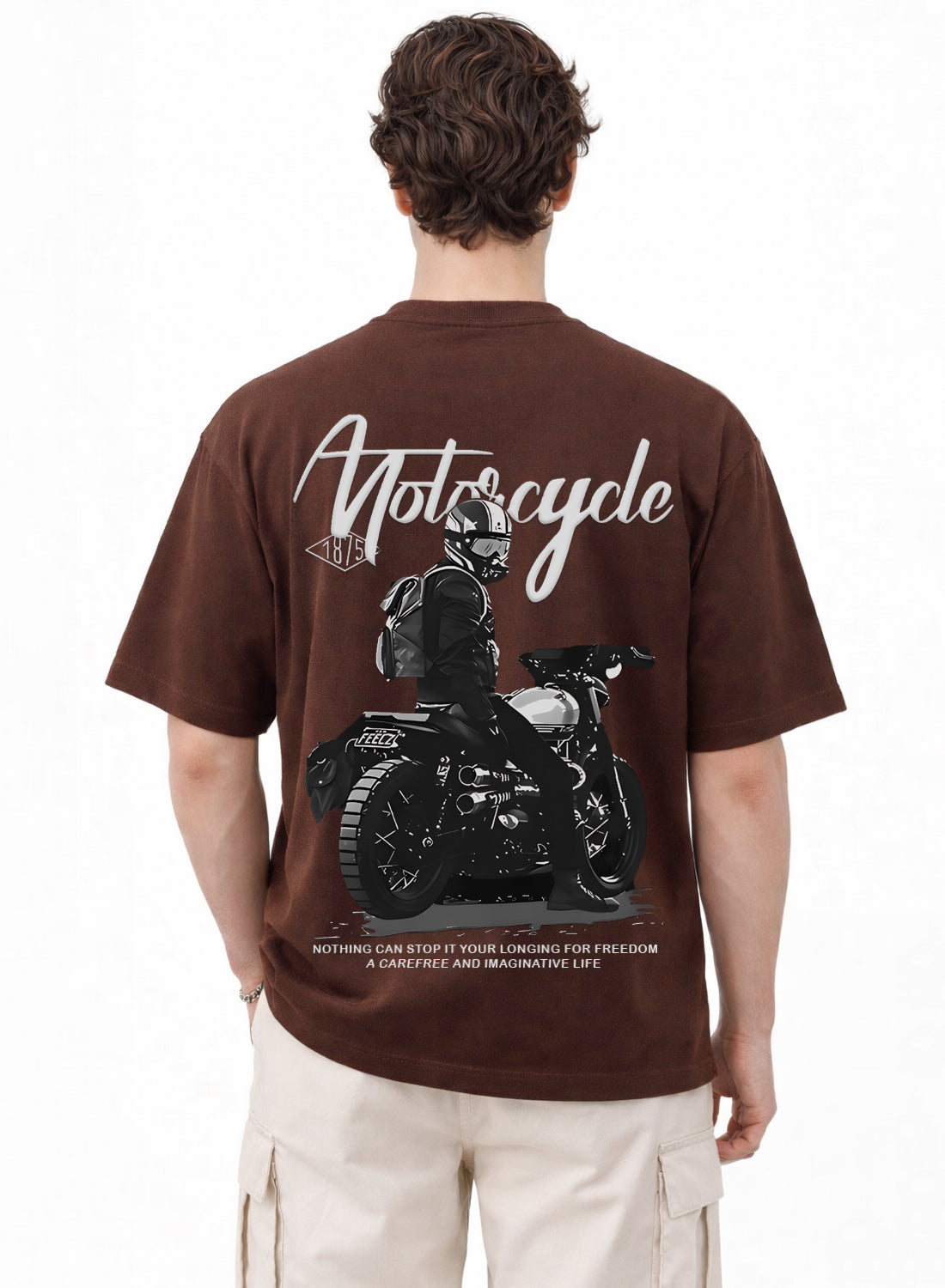 Men Oversize Fit Back Printed T-Shirt