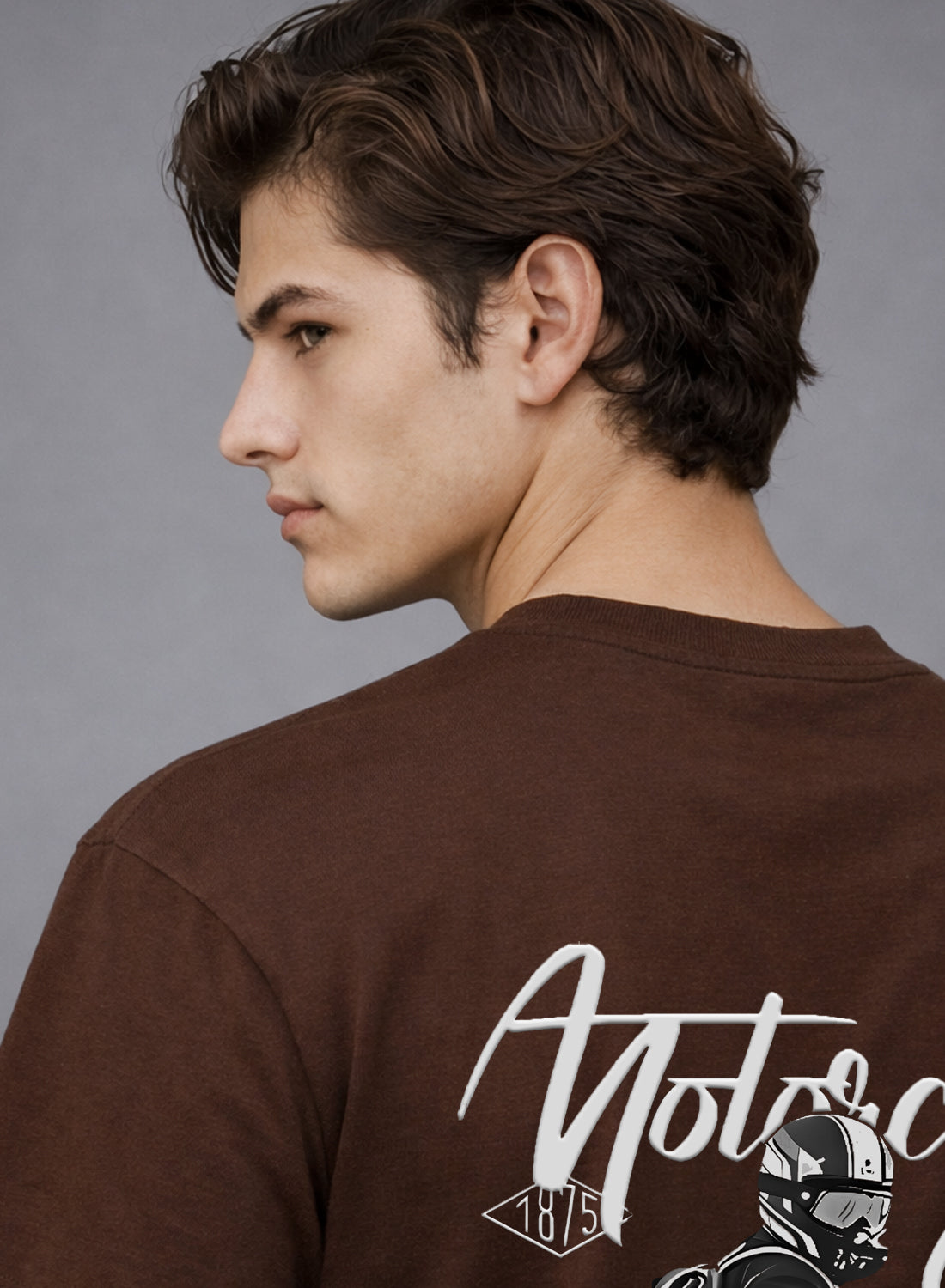 Men Oversize Fit Back Printed T-Shirt