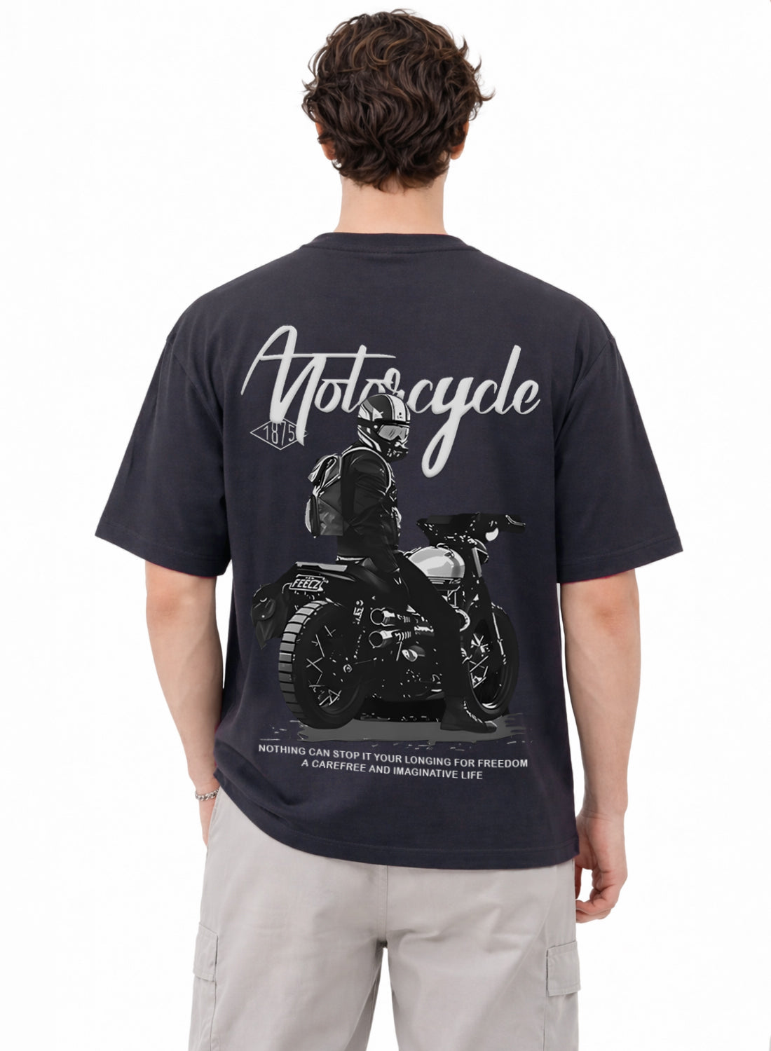 Men Oversize Fit Back Printed T-Shirt