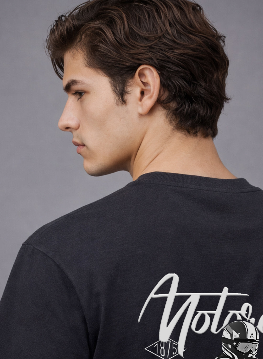 Men Oversize Fit Back Printed T-Shirt