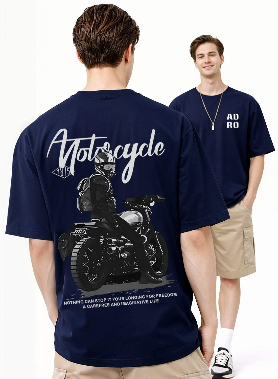 Men Oversize Fit Back Printed T-Shirt
