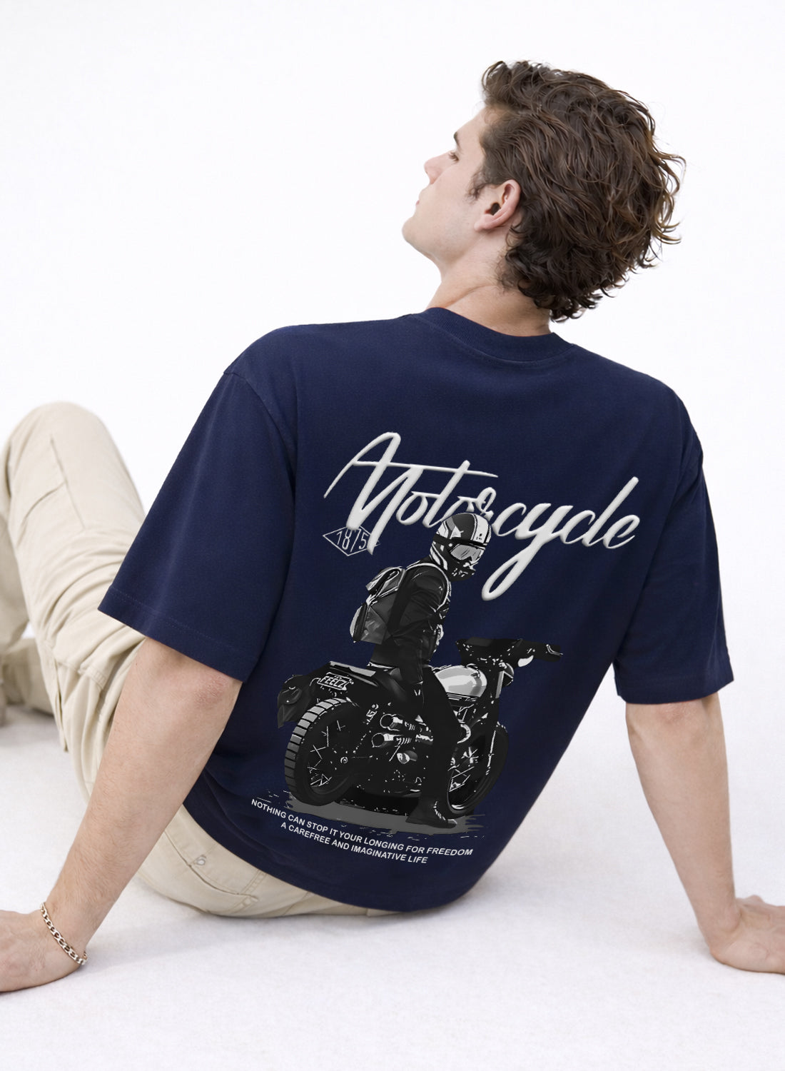 Men Oversize Fit Back Printed T-Shirt