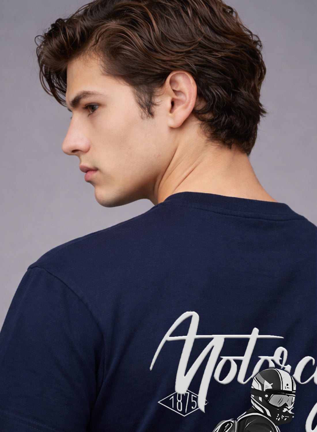 Men Oversize Fit Back Printed T-Shirt