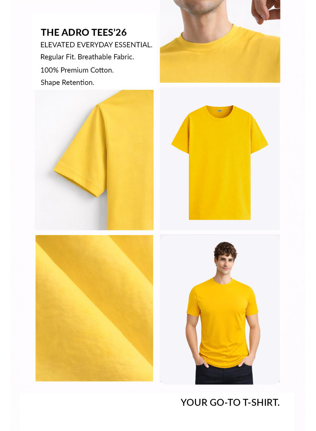 Men Mustard Cotton Printed T-Shirt