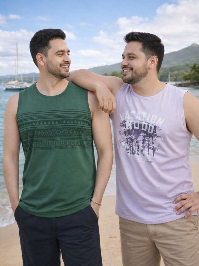 Men Multi Vest T-Shirt Pack of 2