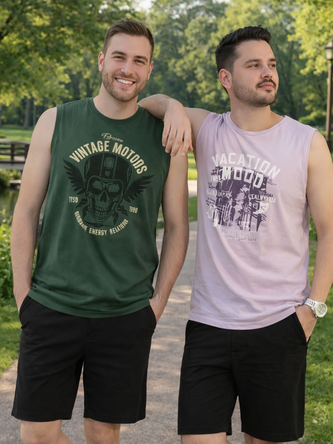 Men Multi Vest T-Shirt Pack of 2