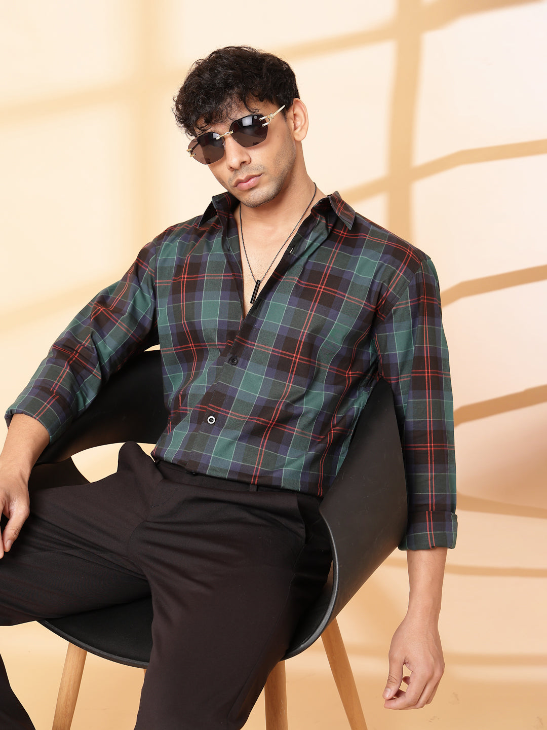 Men Classic Check Poplin Shirt