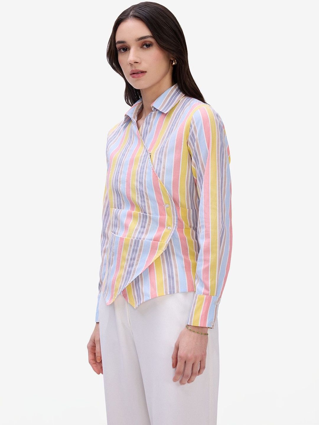 Women Multi Formal Wrap Shirt