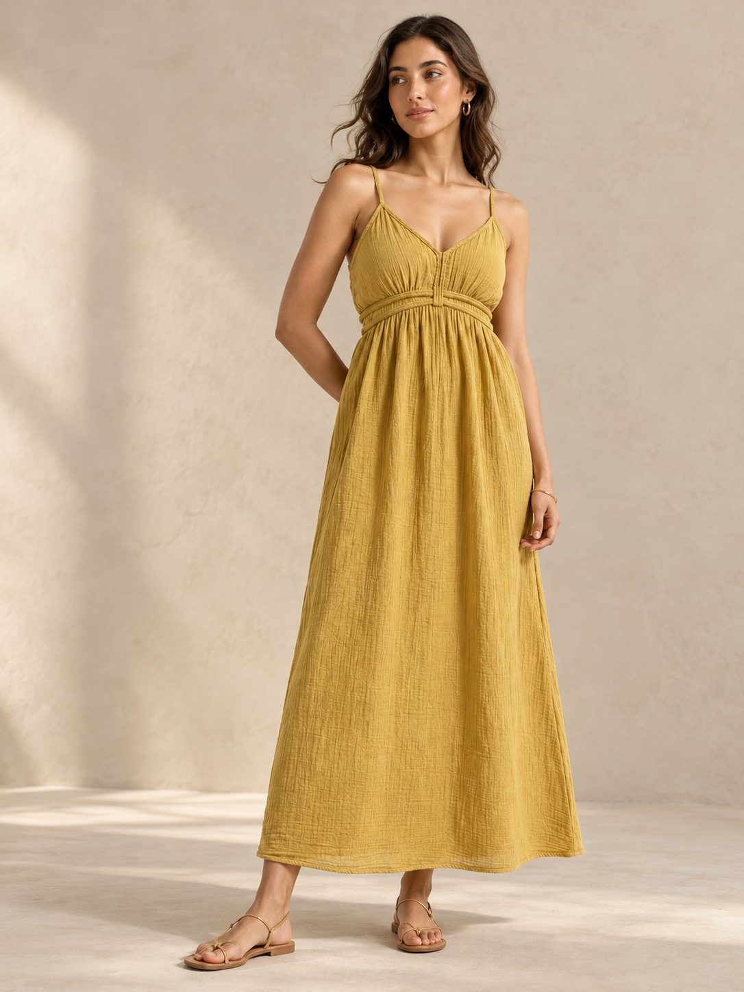 Women Yellow Maxi Vacation Dress