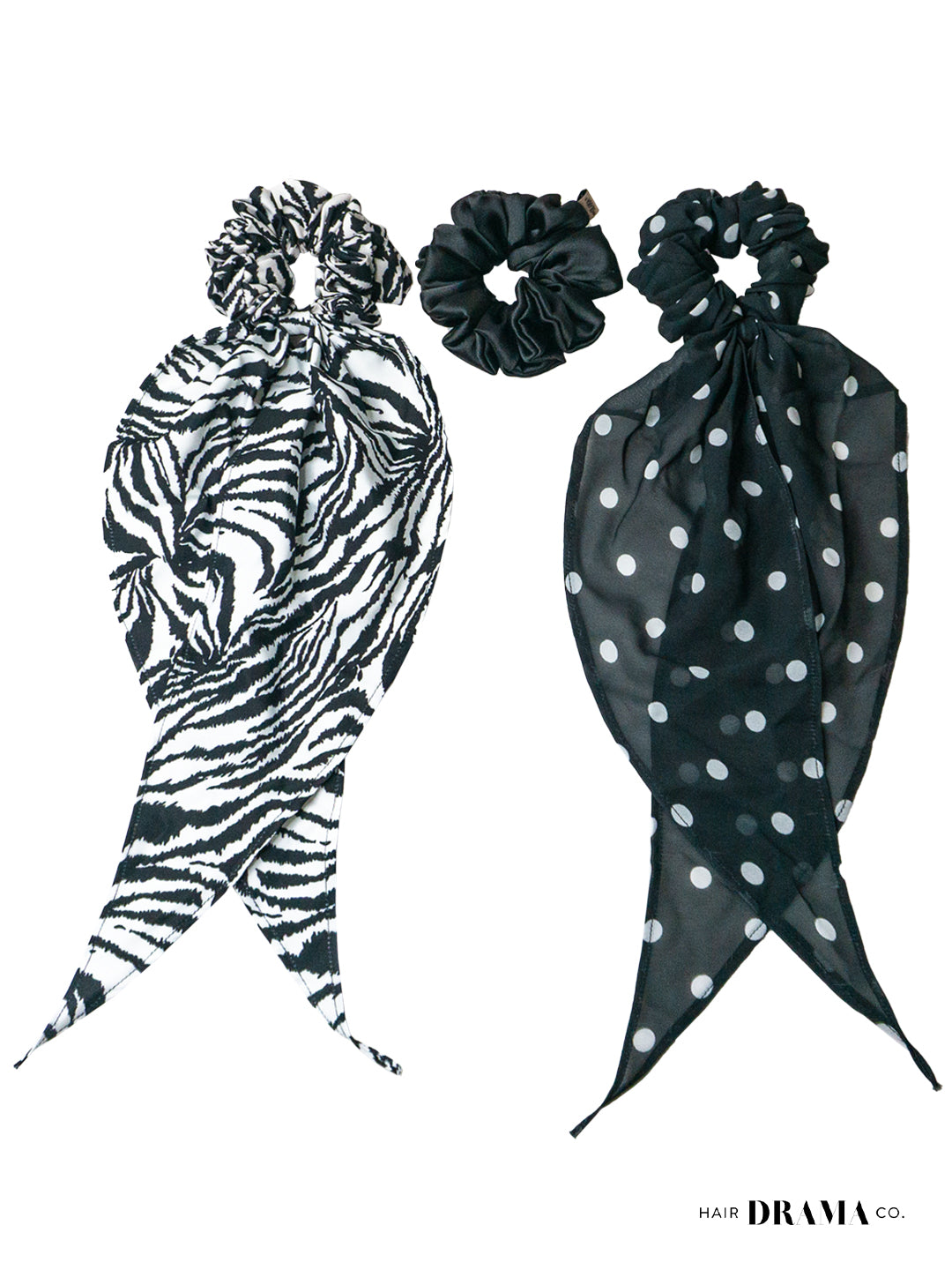 Monochrome Scrunchies Set Of 3