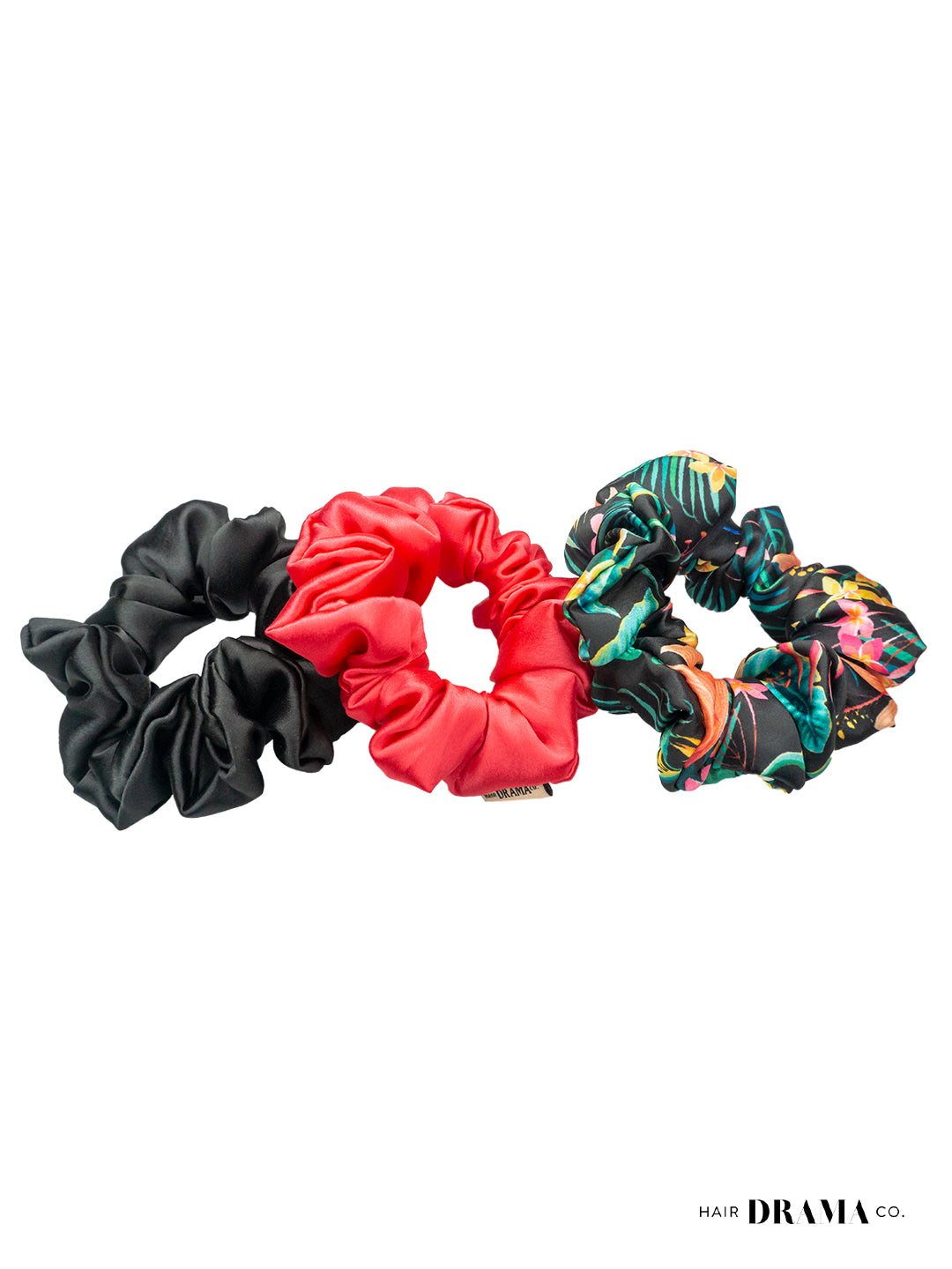 Multi Printed Satin Scrunchies Set Of 3