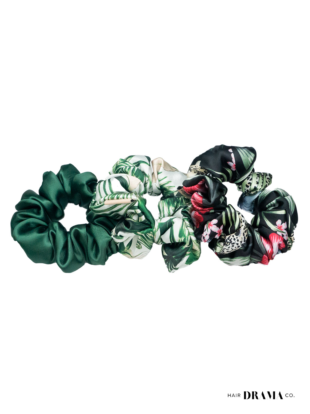Tropical Satin Scrunchies Set Of 3