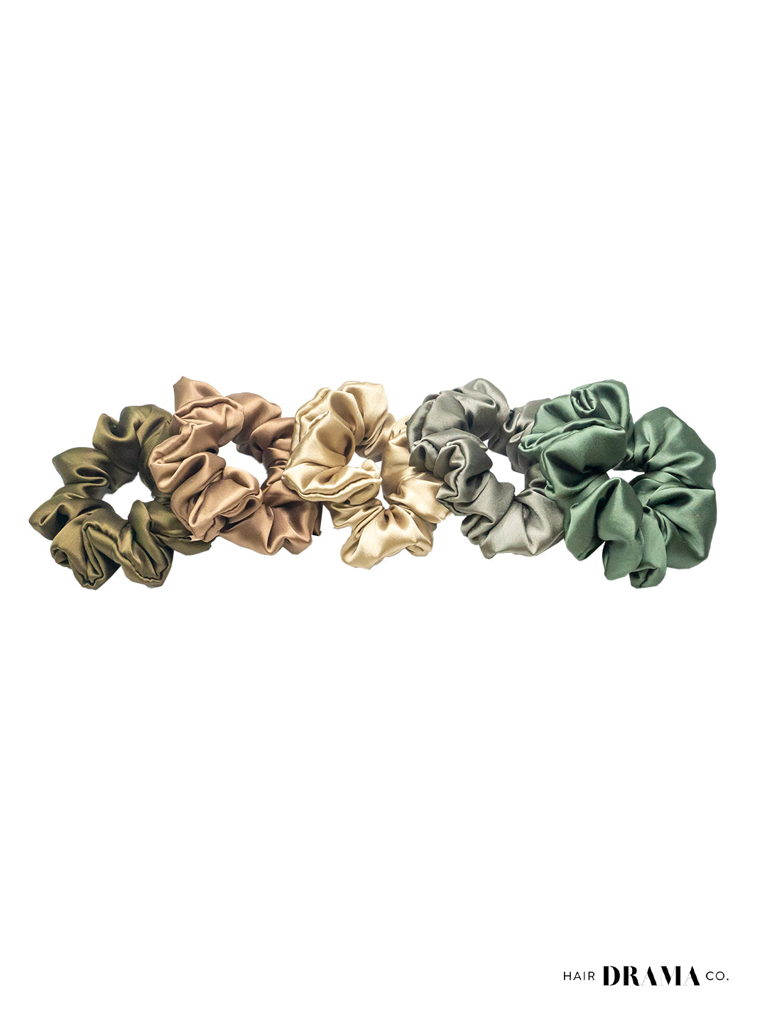Multi Satin Scrunchies Set Of 5