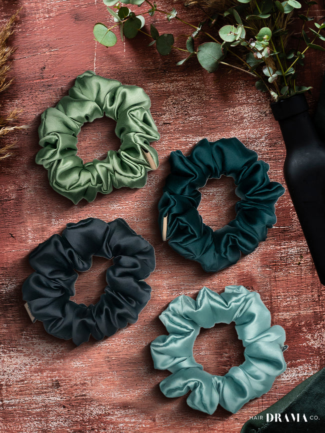 Oriental Satin Scrunchies Set Of 4