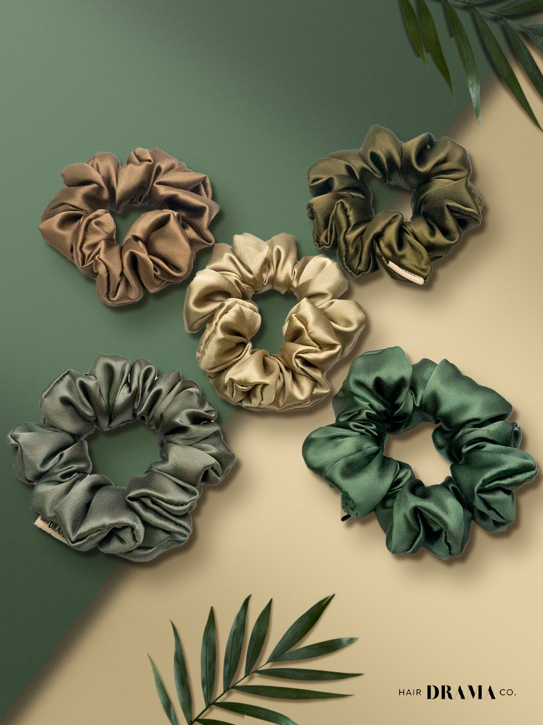 Multi Satin Scrunchies Set Of 5
