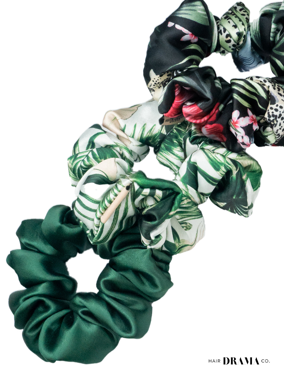 Tropical Satin Scrunchies Set Of 3