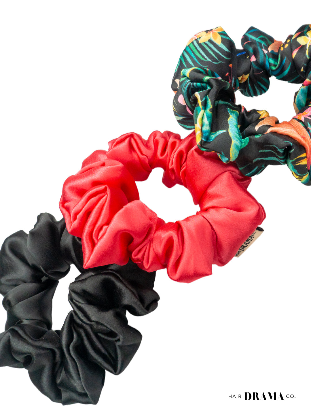 Multi Printed Satin Scrunchies Set Of 3