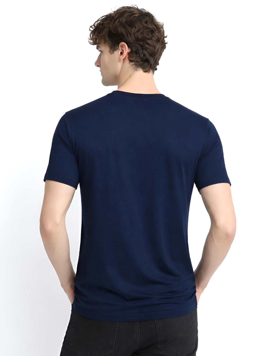 Men Navy Classic Printed T-Shirt