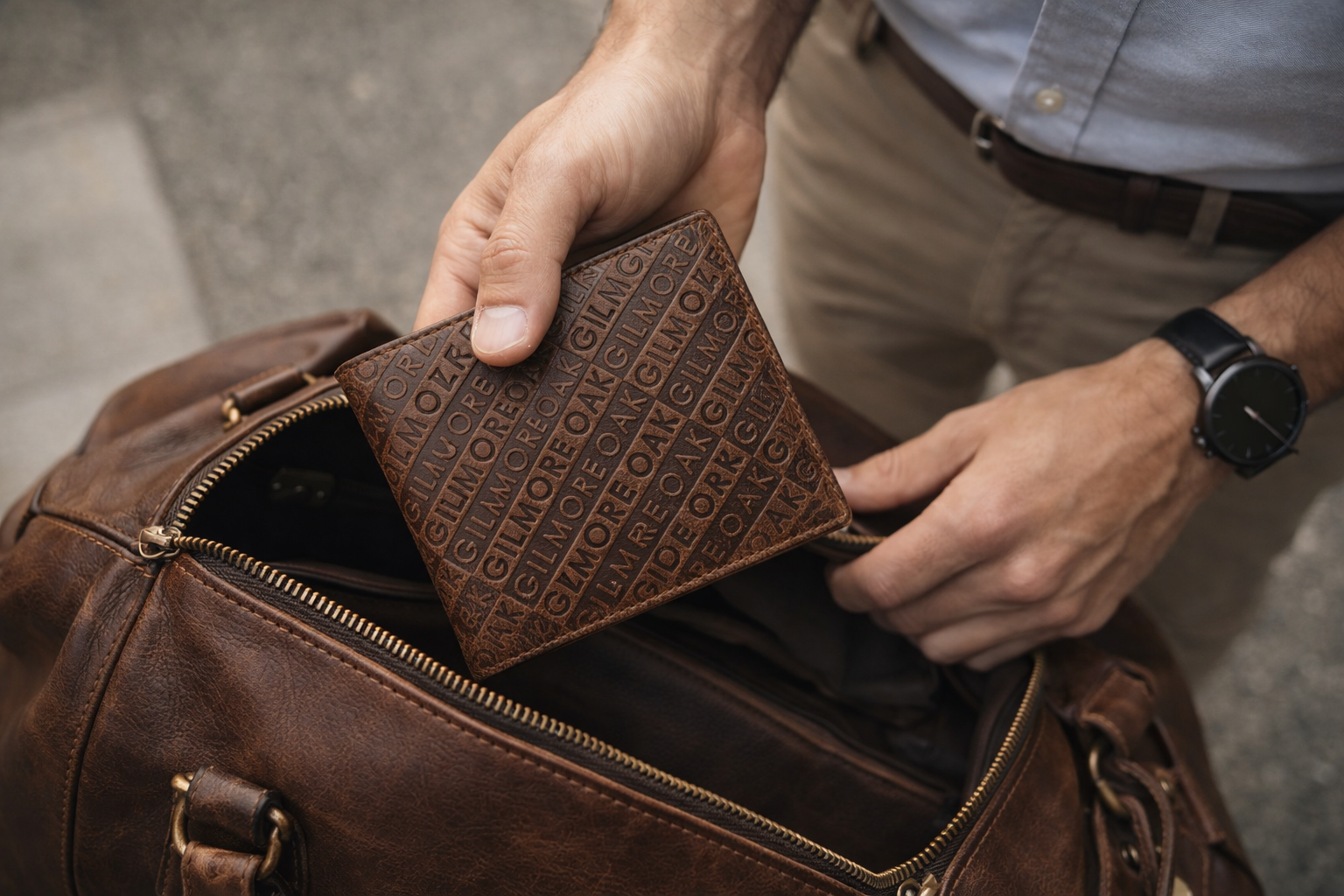 Brown Leather Two Fold Wallet