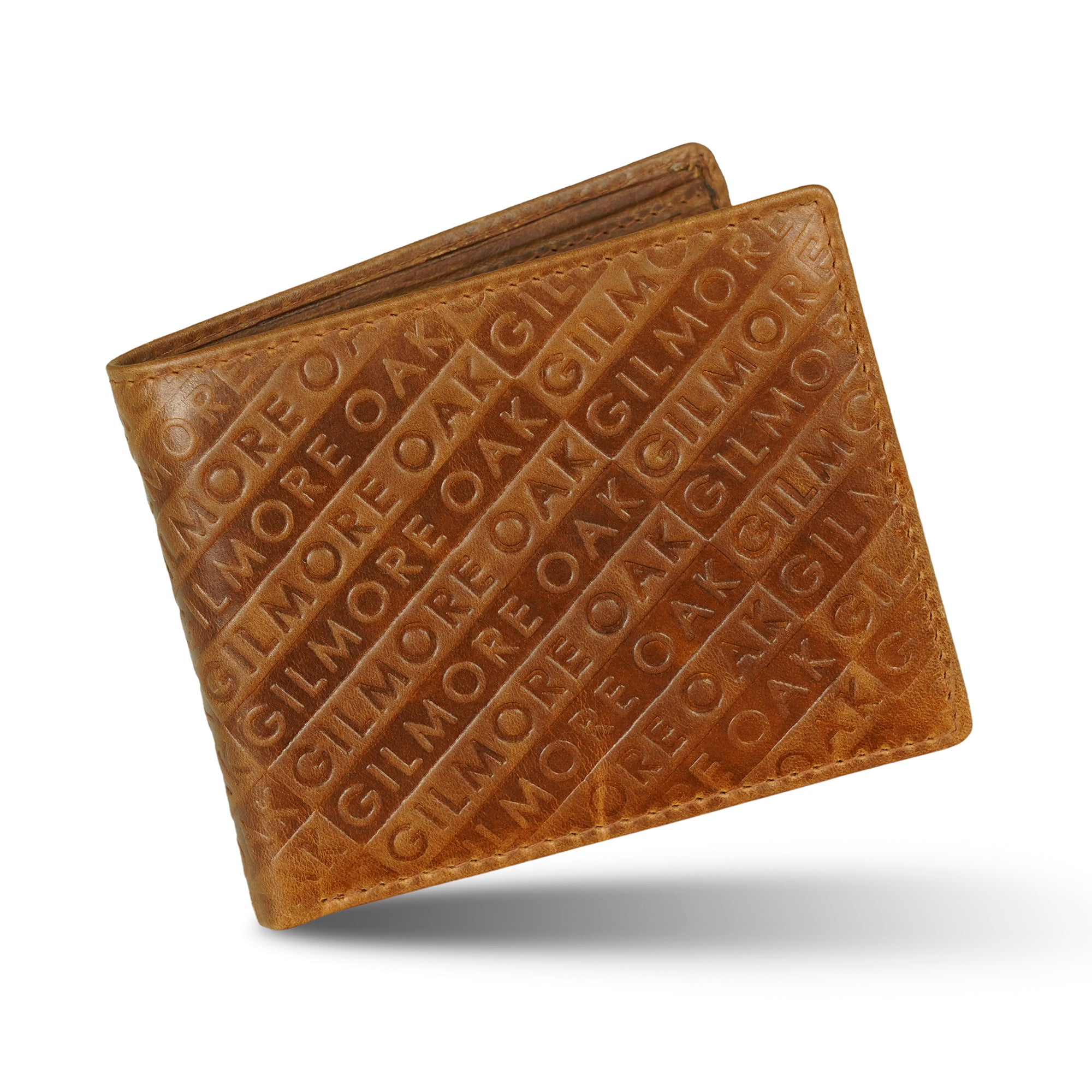 Beige Leather Two Fold Wallet