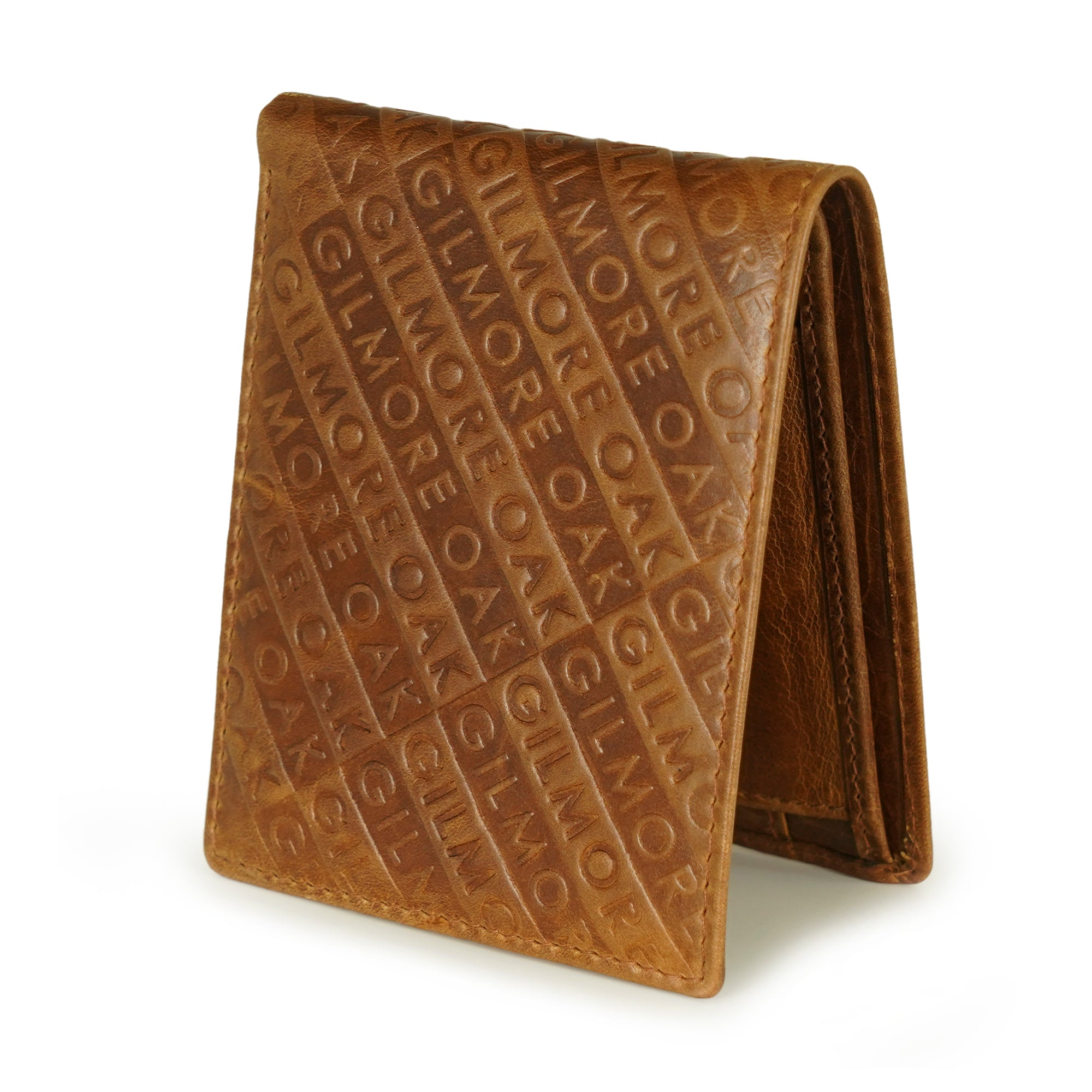 Beige Leather Two Fold Wallet