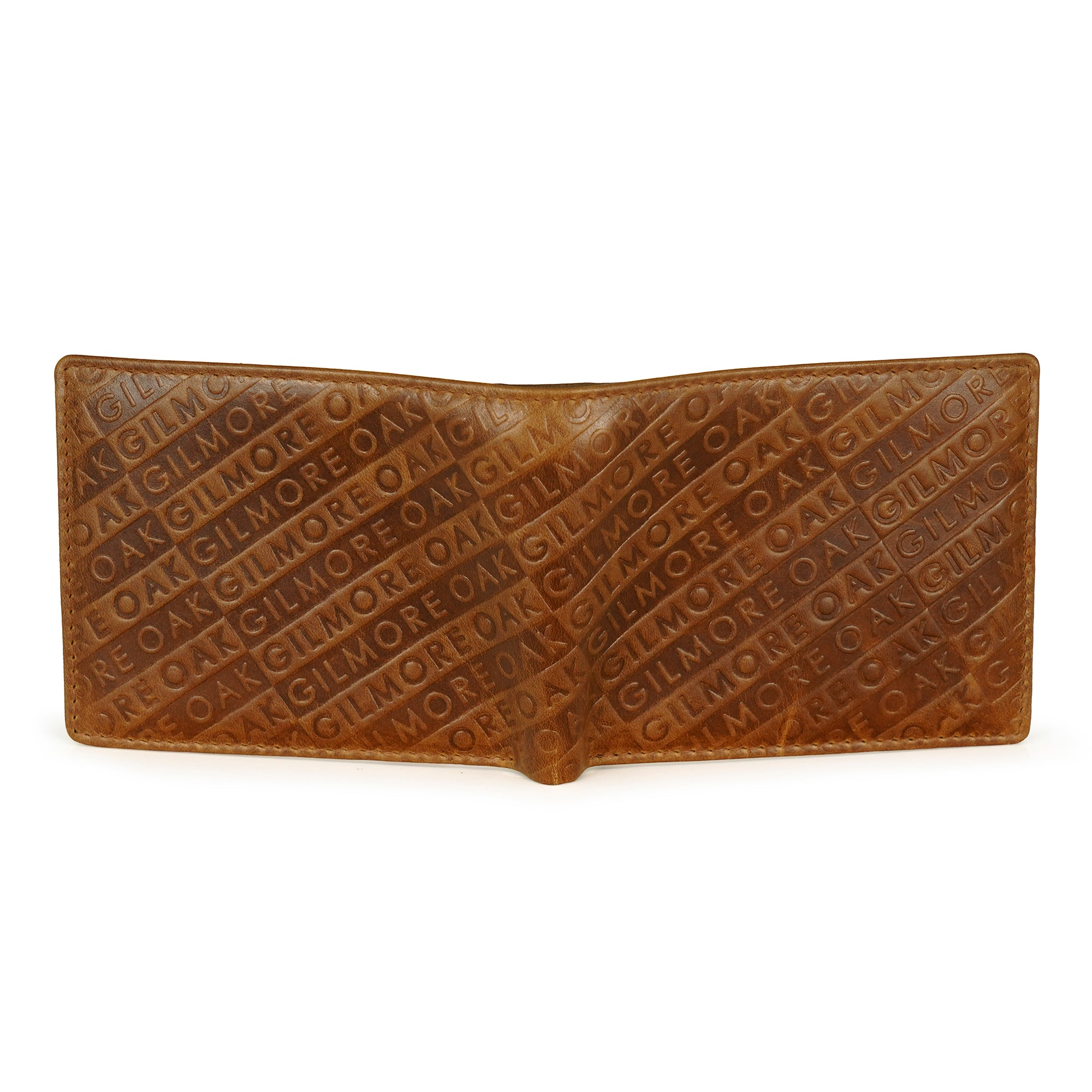 Beige Leather Two Fold Wallet