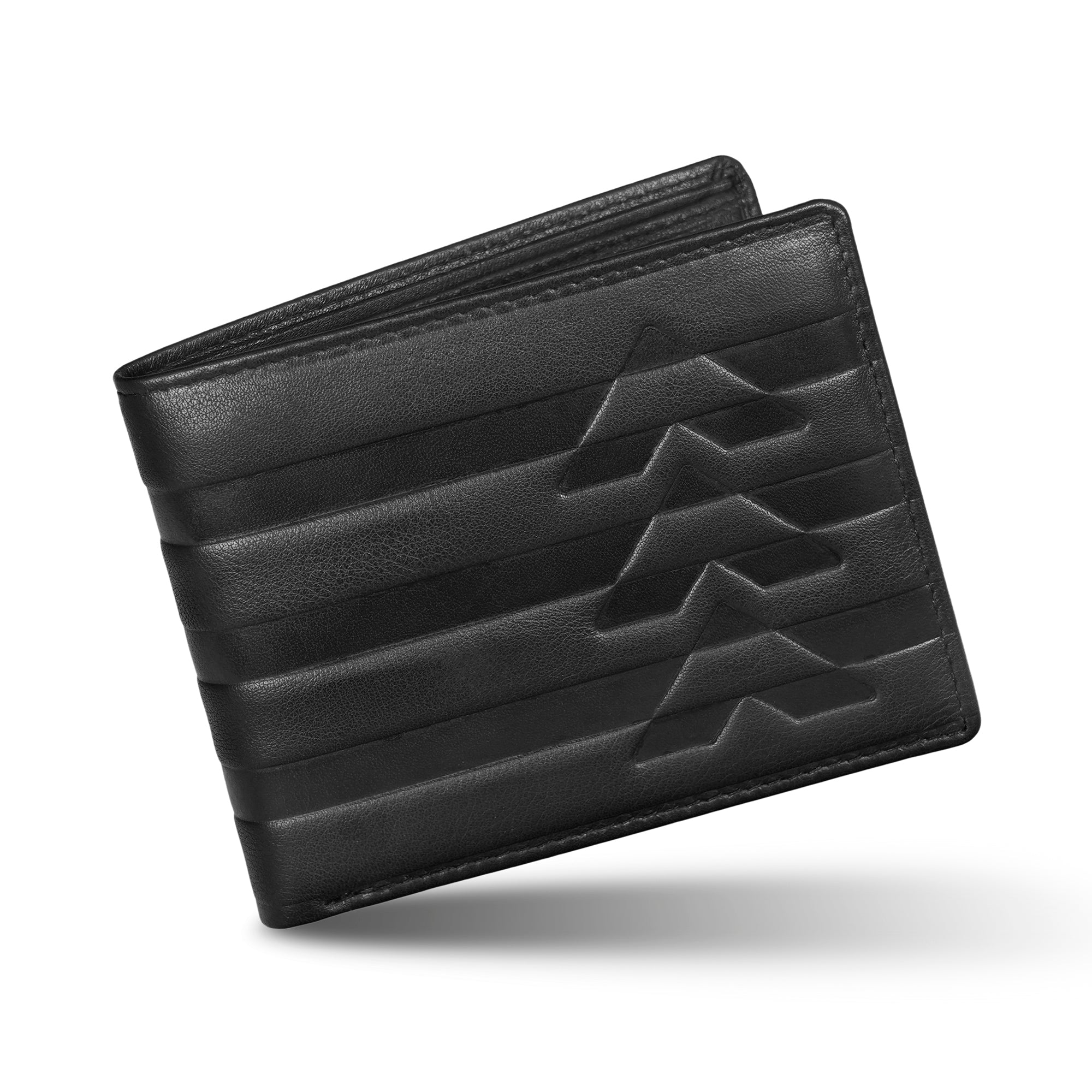 Black Leather Two Fold Wallet