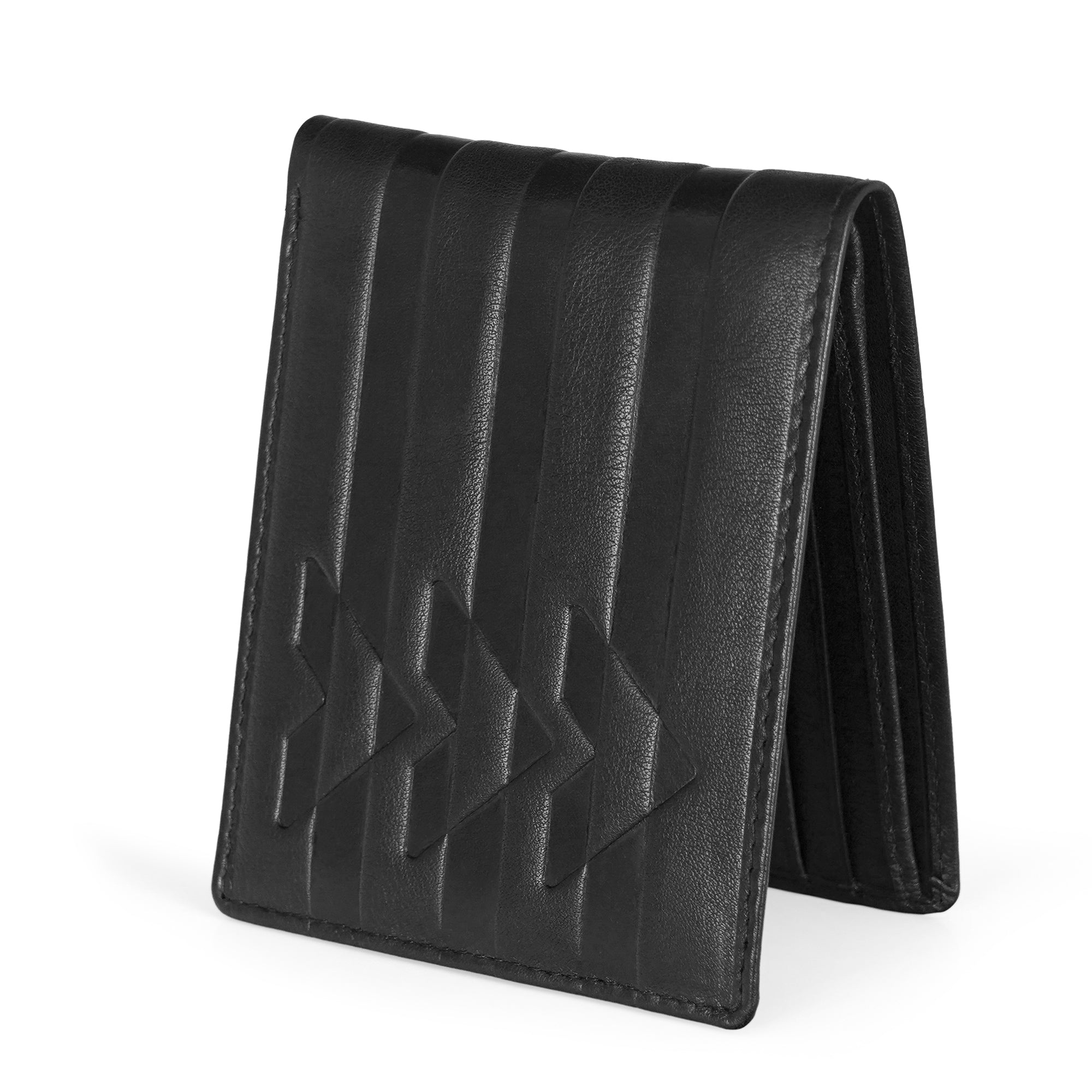 Black Leather Two Fold Wallet