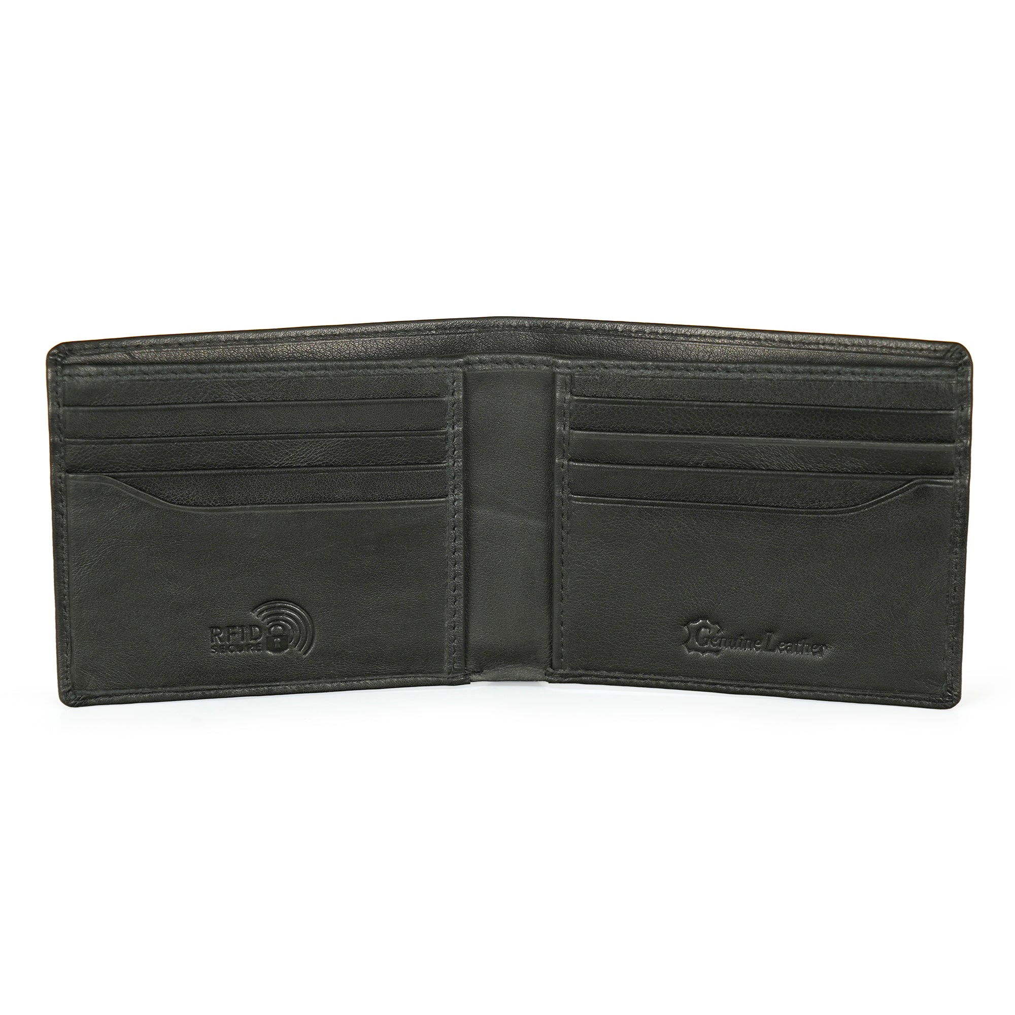 Black Leather Two Fold Wallet
