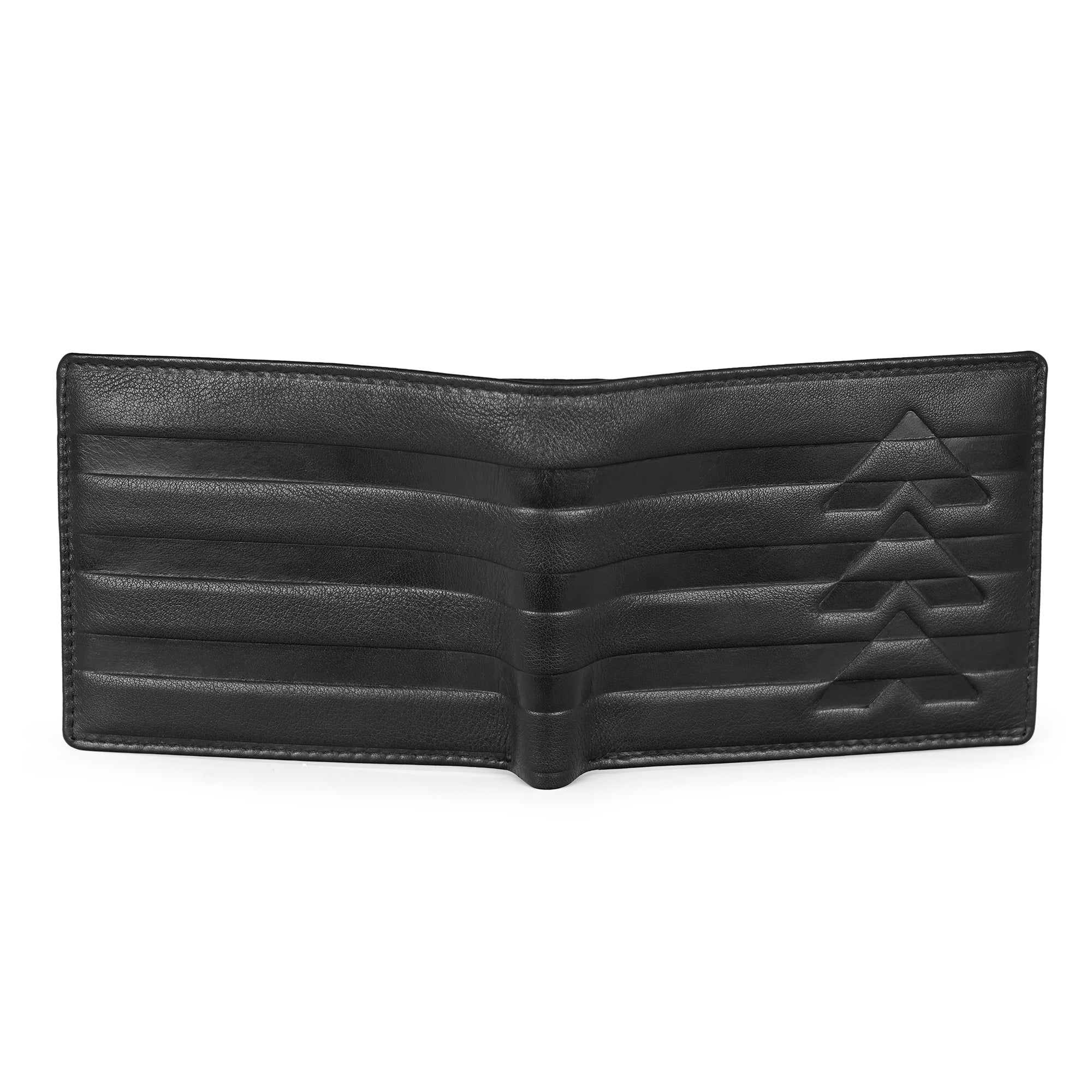 Black Leather Two Fold Wallet
