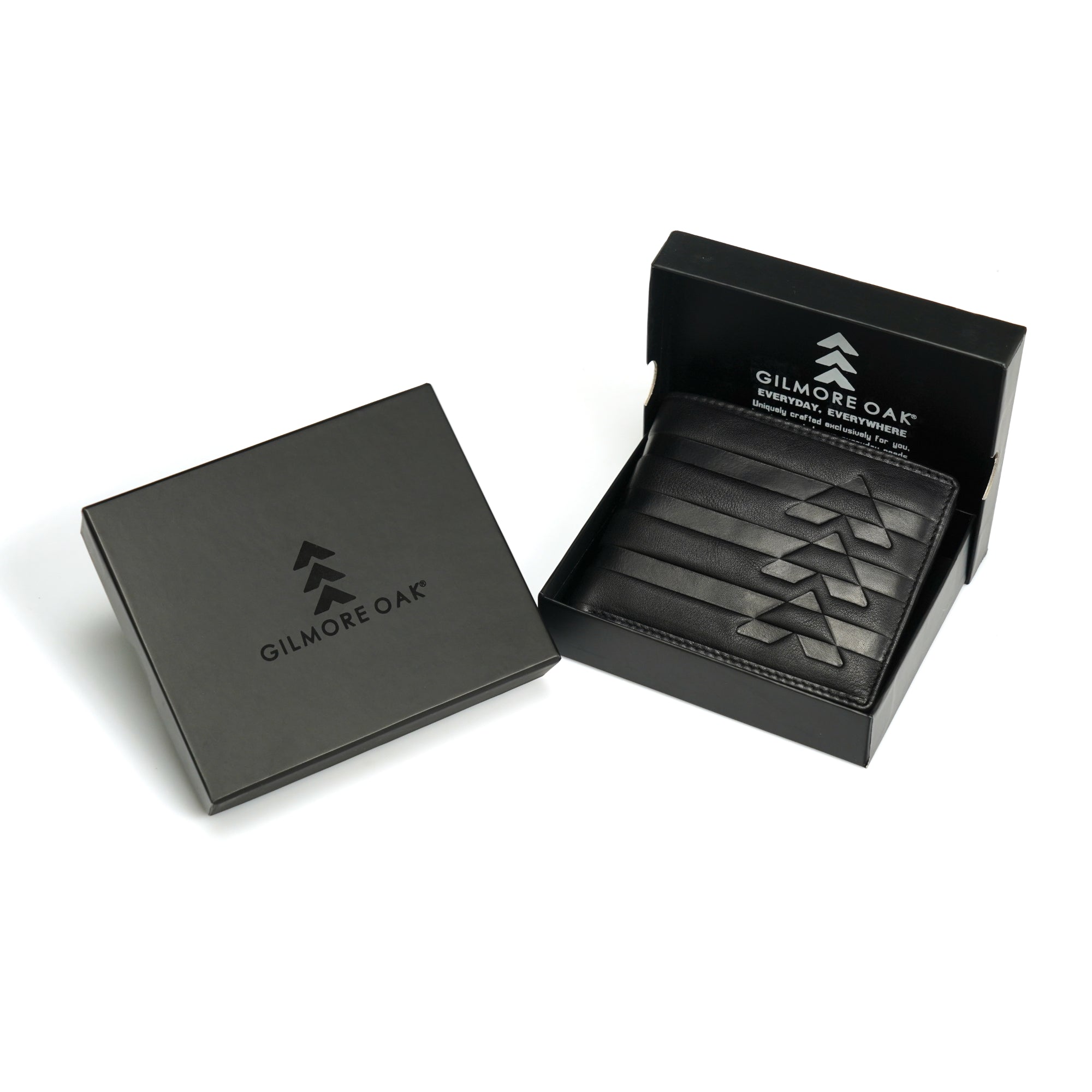 Black Leather Two Fold Wallet