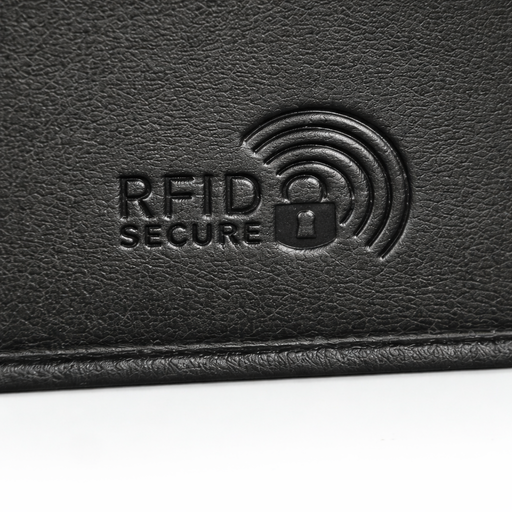 Black Leather Two Fold Wallet