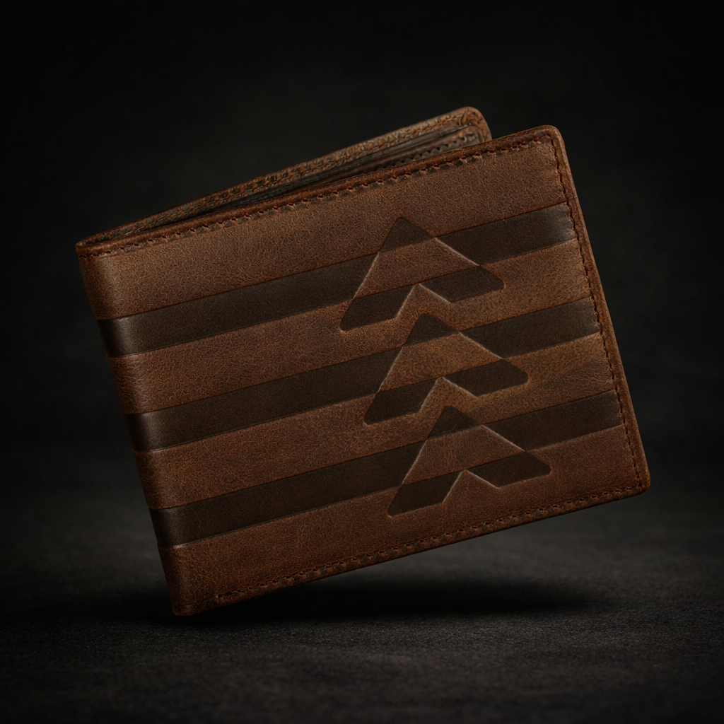 Brown Leather Two Fold Wallet