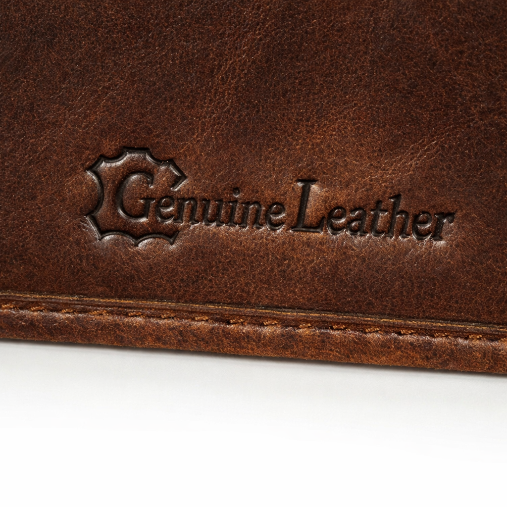 Brown Leather Two Fold Wallet