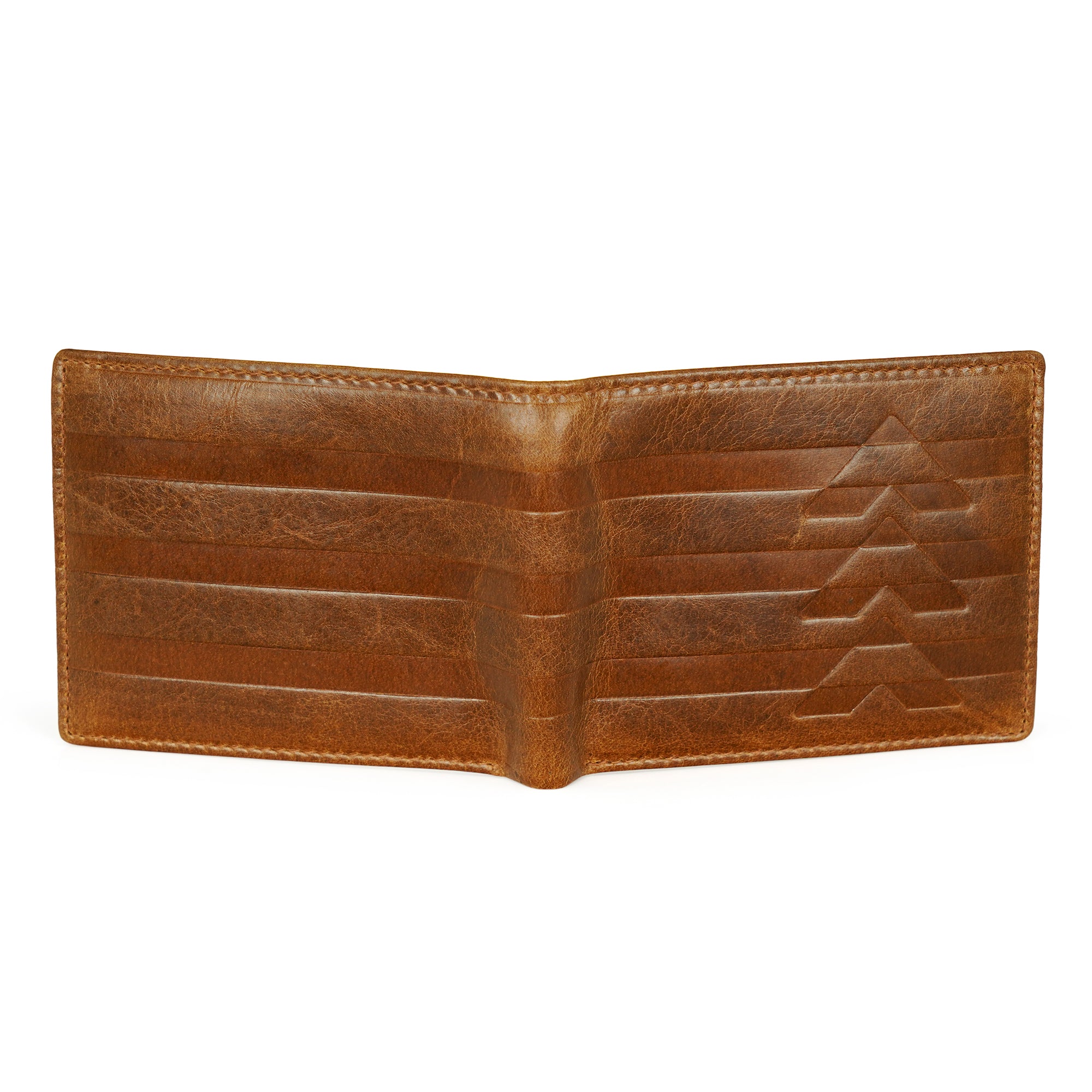 Beige Leather Two Fold Wallet