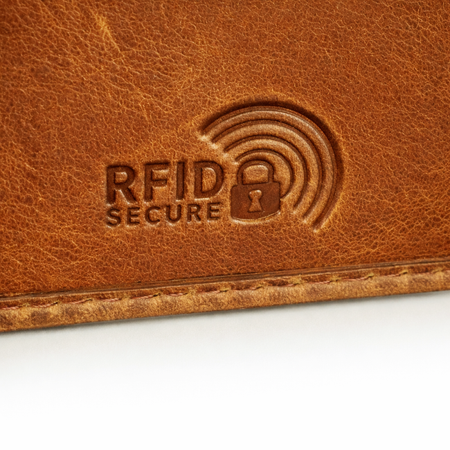 Beige Leather Two Fold Wallet