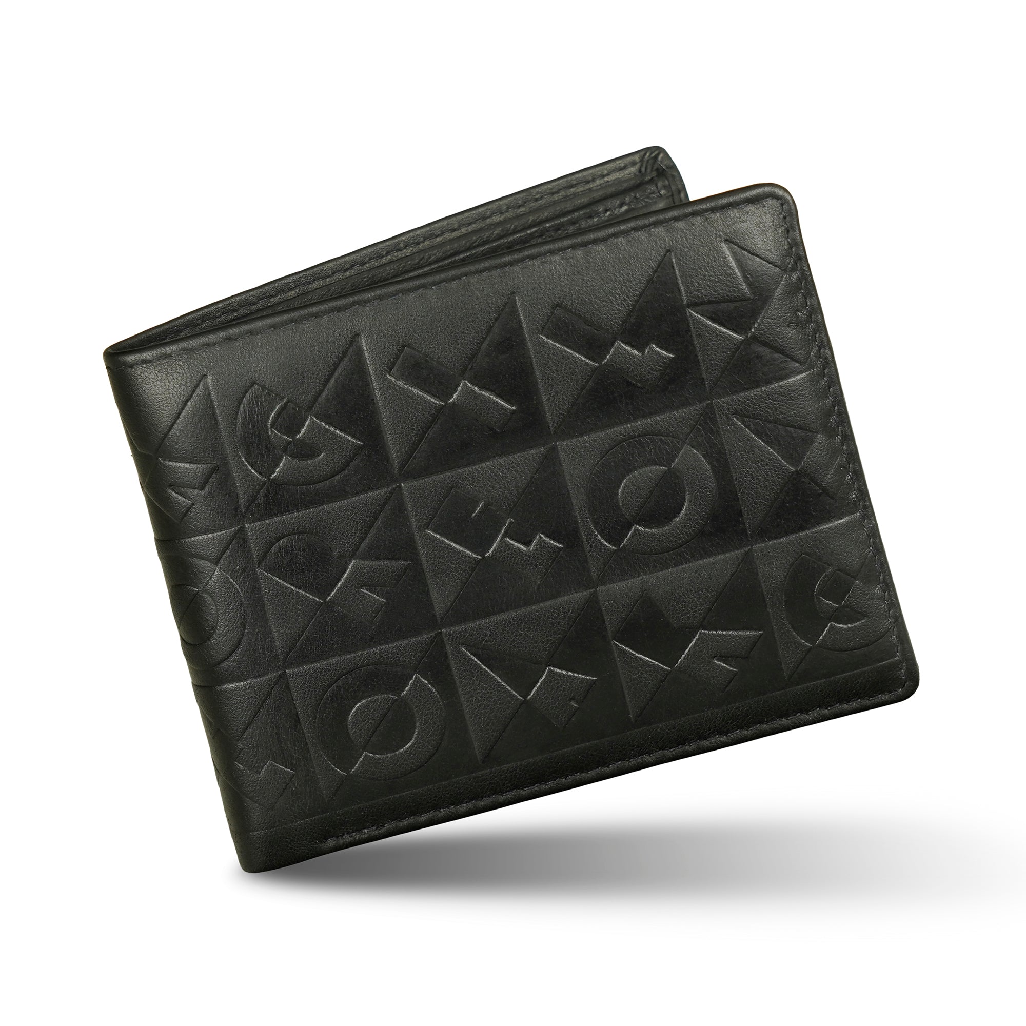 Black Leather Two Fold Wallet