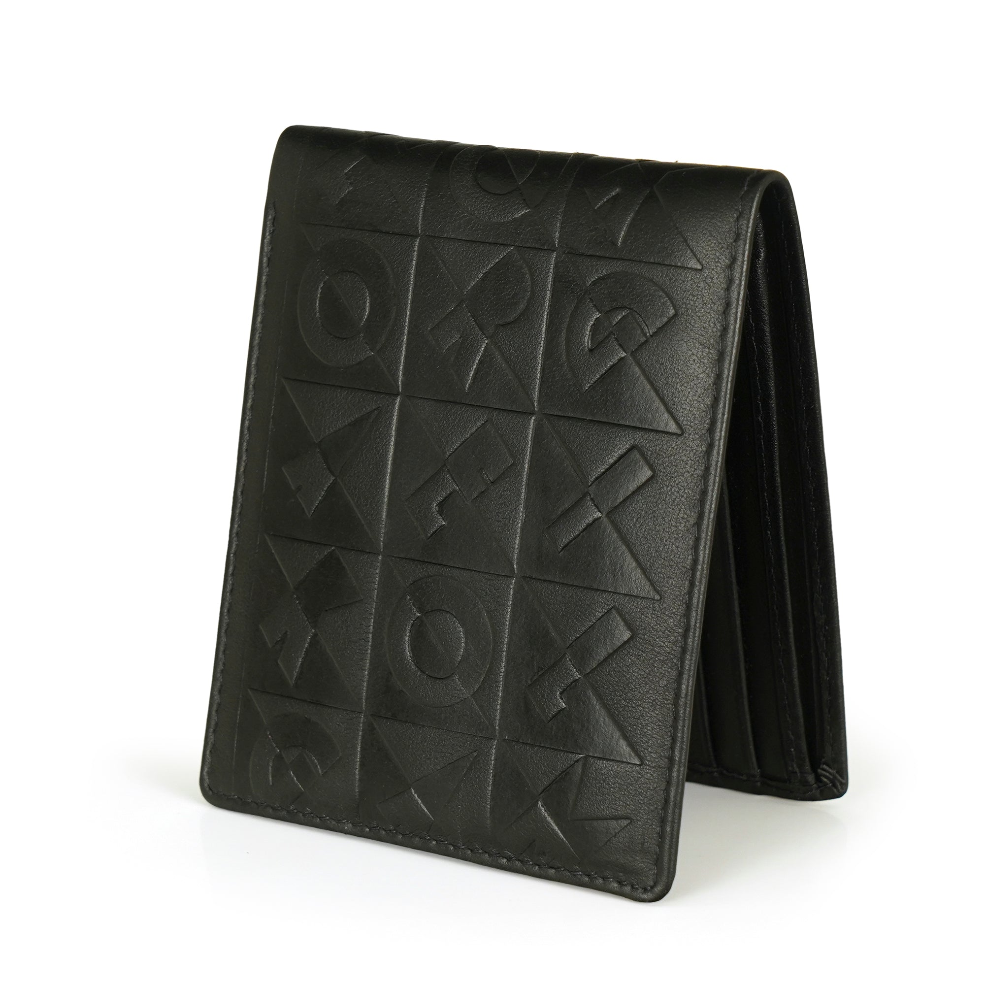 Black Leather Two Fold Wallet