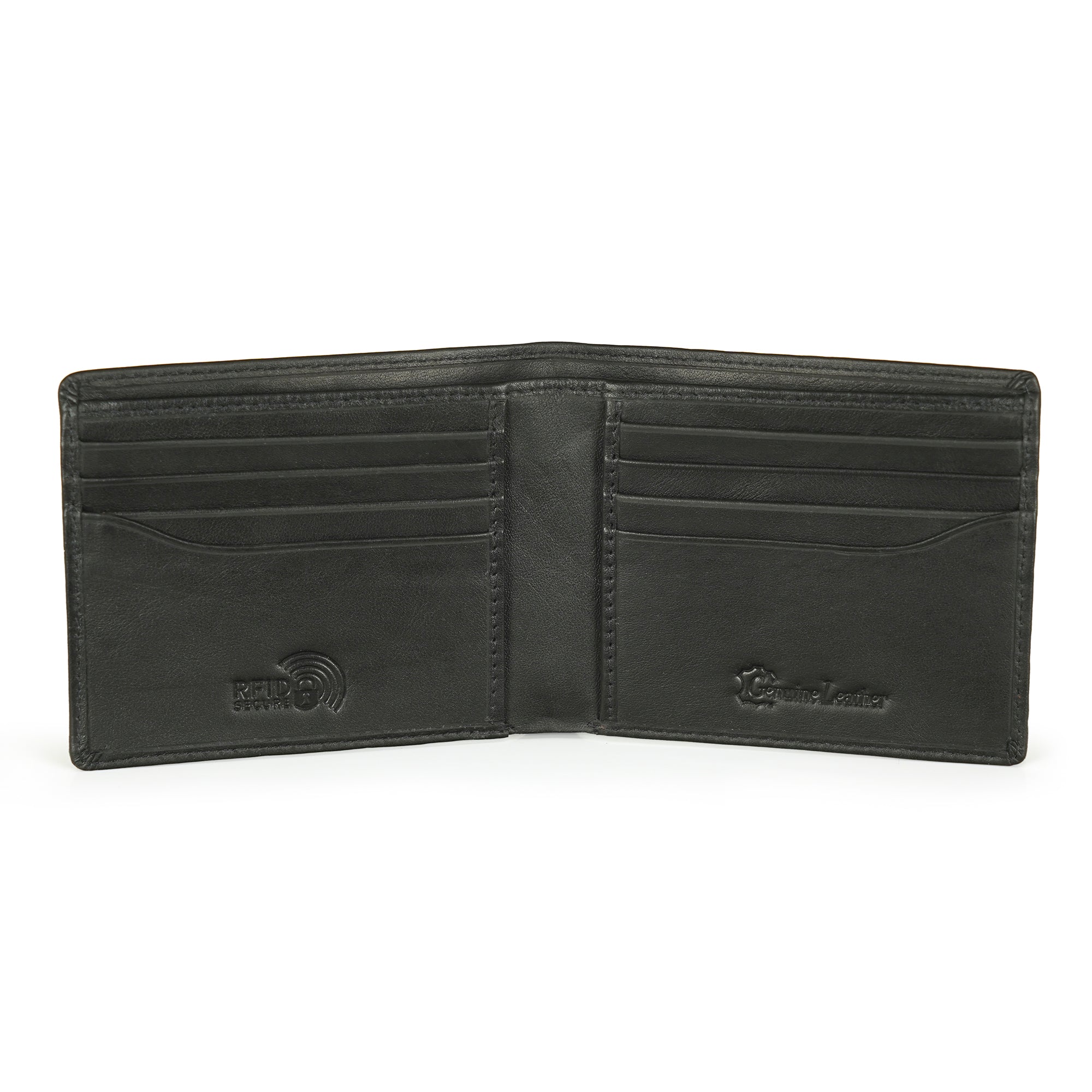 Black Leather Two Fold Wallet