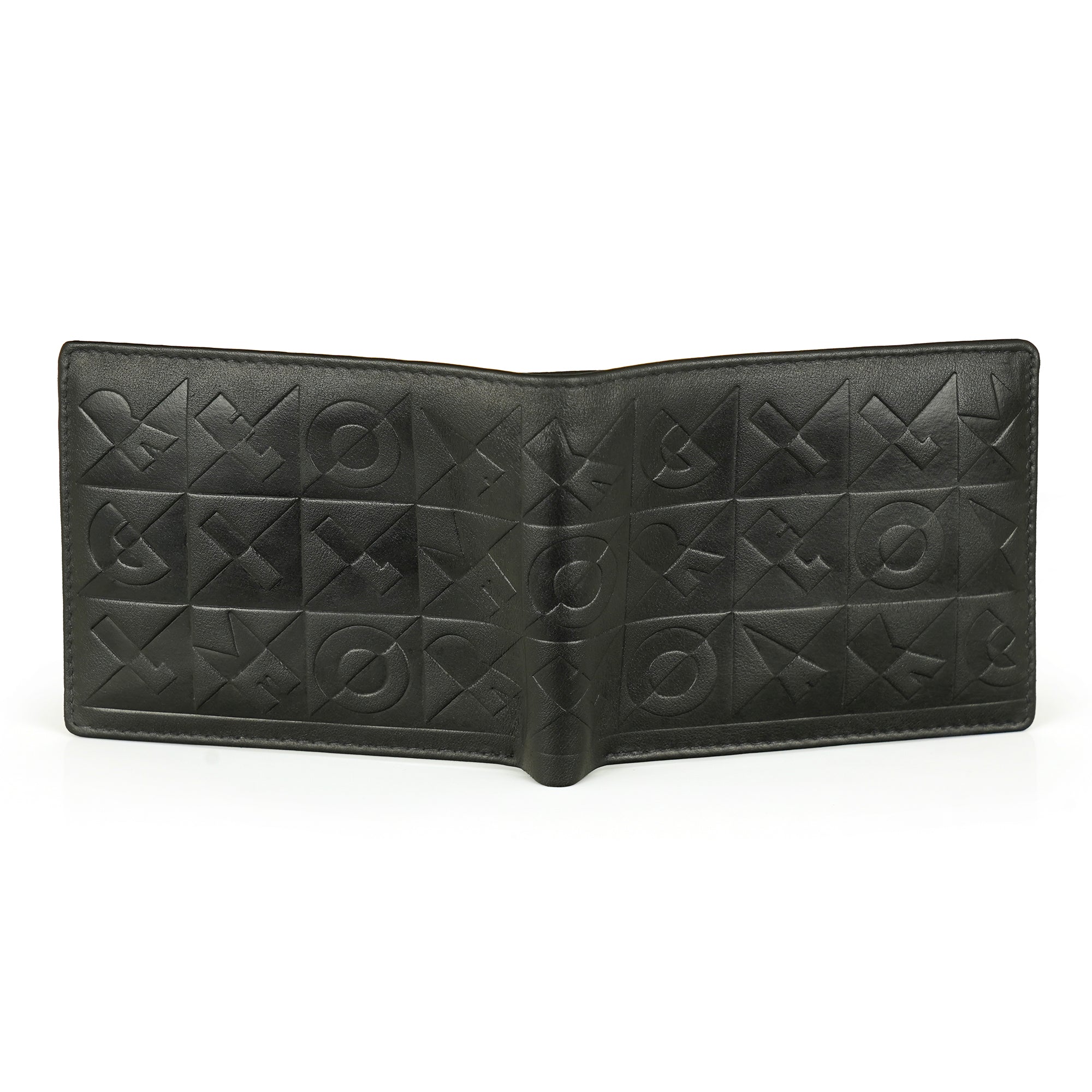 Black Leather Two Fold Wallet