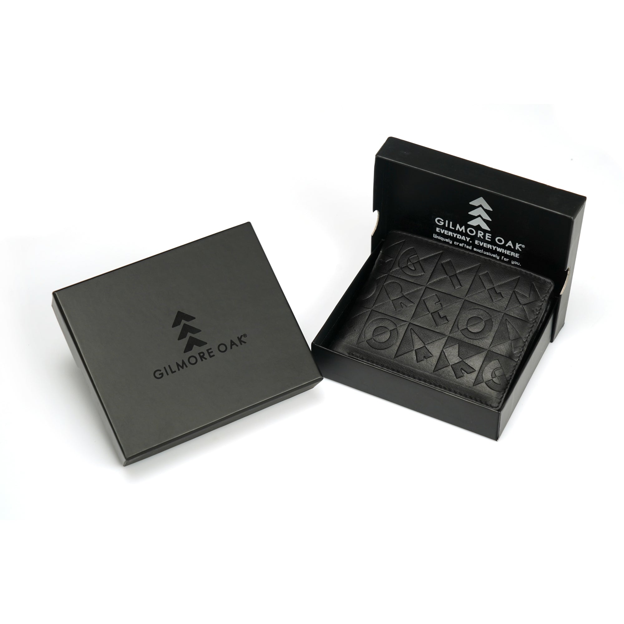 Black Leather Two Fold Wallet