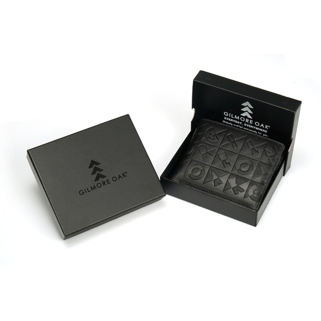 Black Leather Two Fold Wallet