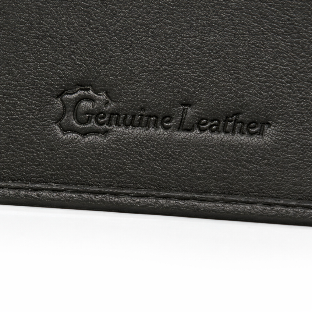 Black Leather Two Fold Wallet
