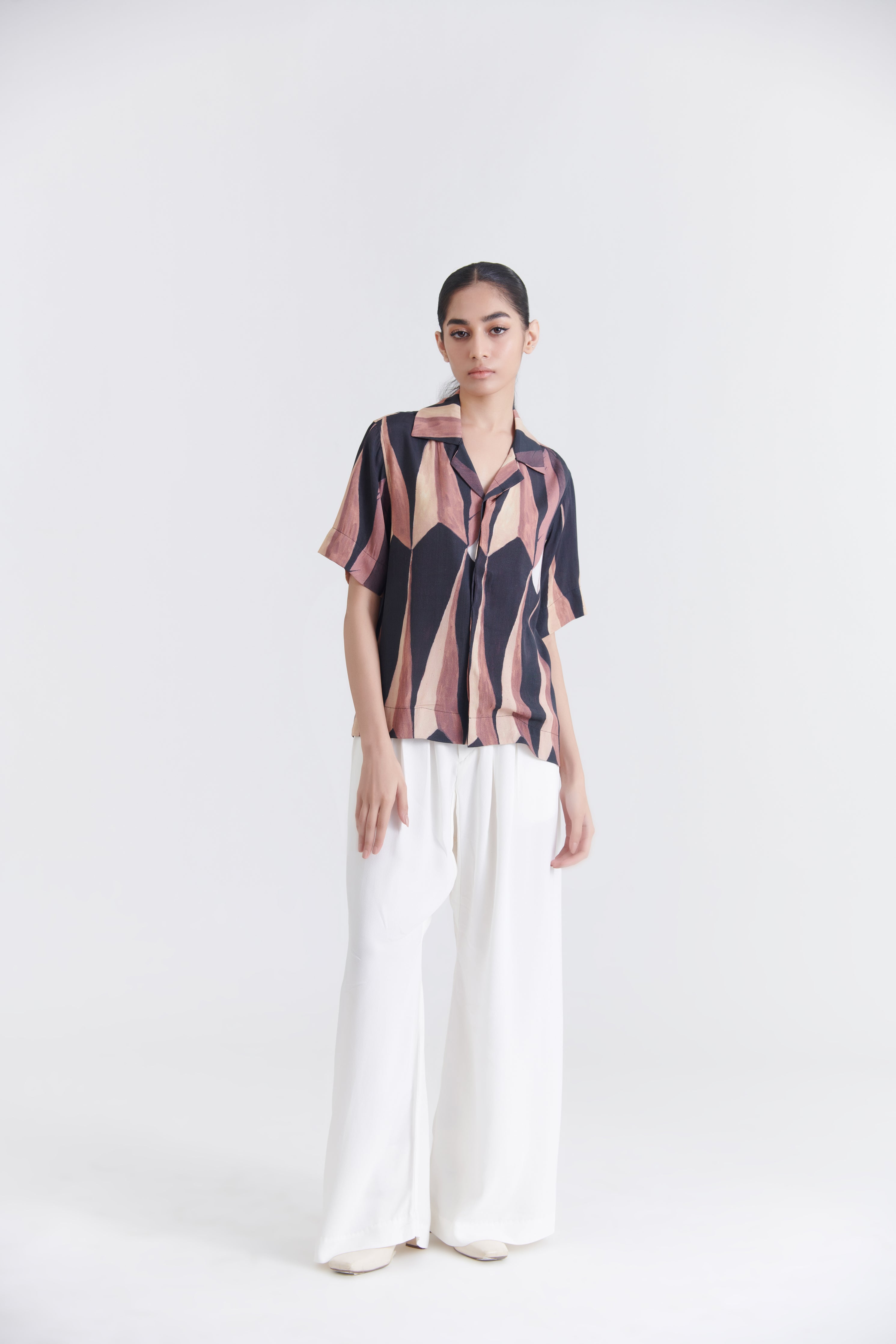 Unisex Black Pandan Resort Cotton Shirt