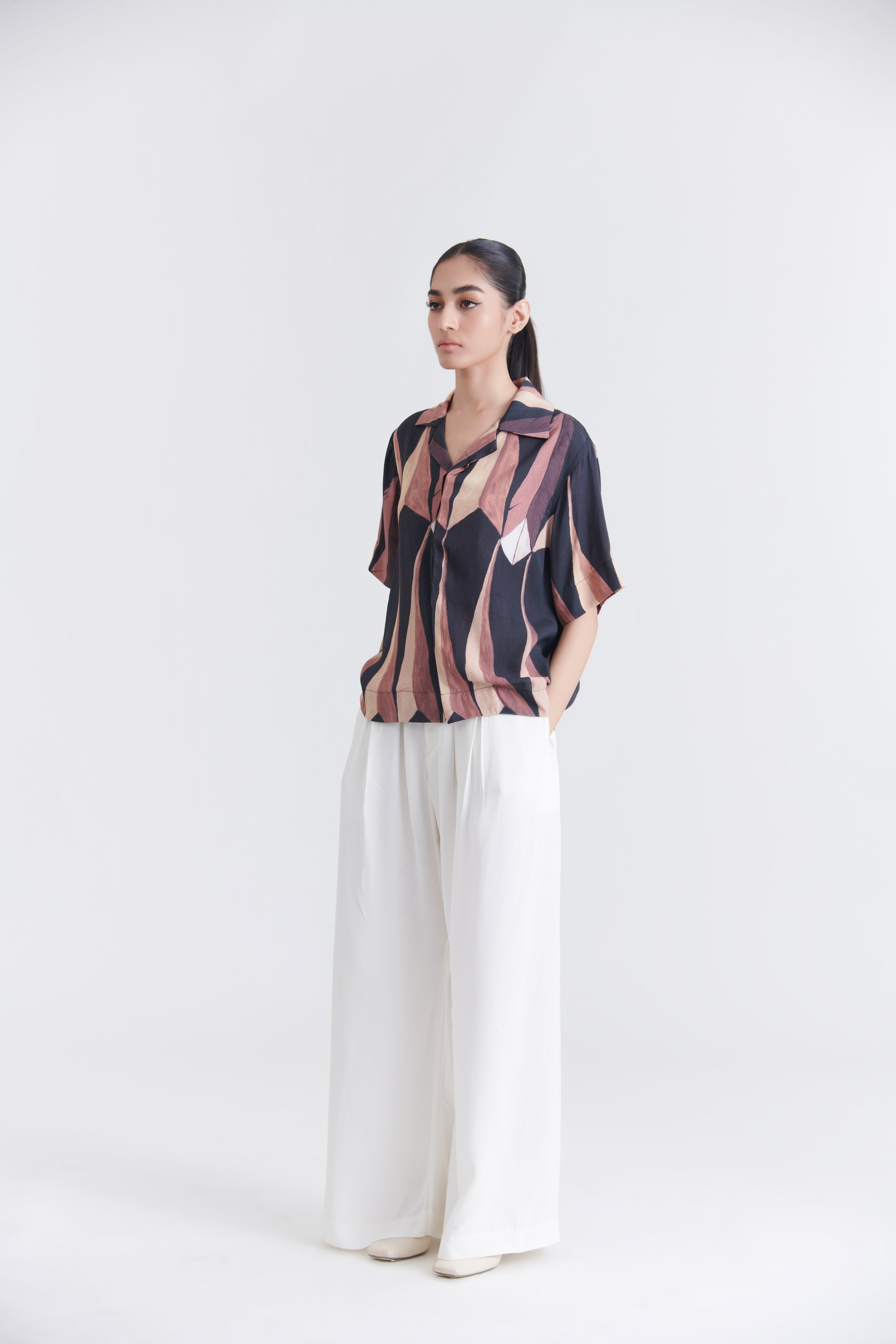 Unisex Black Pandan Resort Cotton Shirt