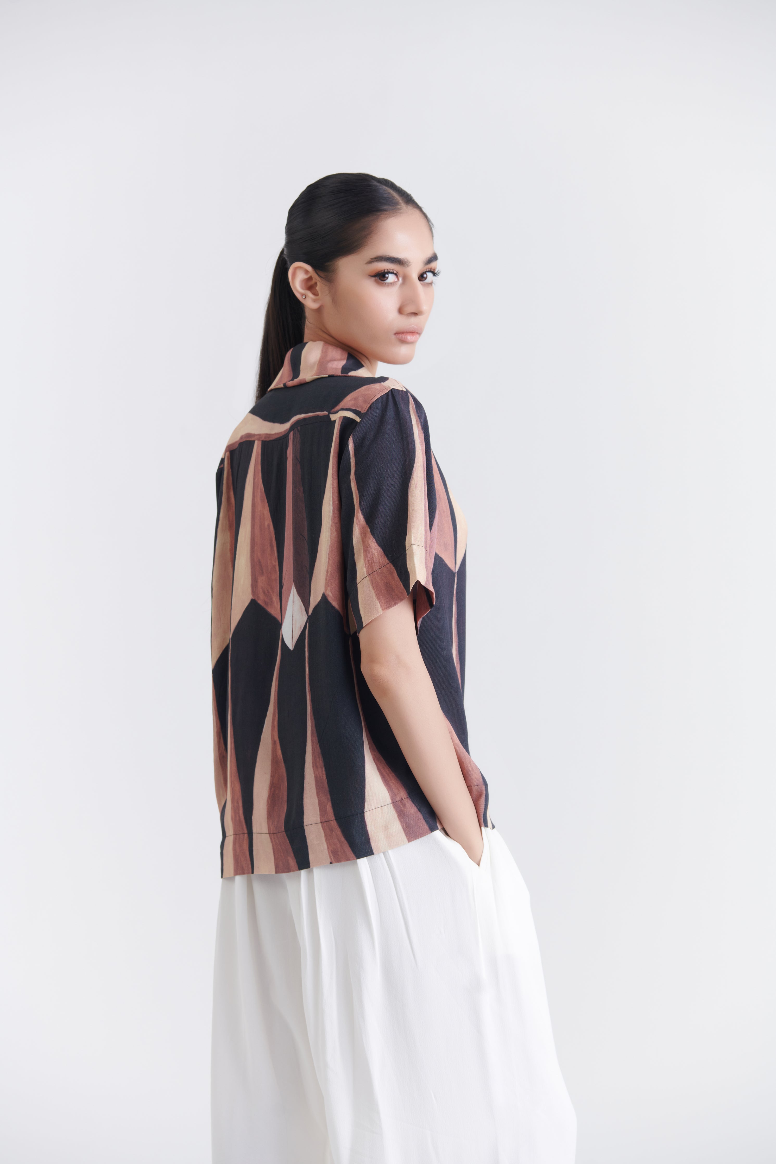 Unisex Black Pandan Resort Cotton Shirt