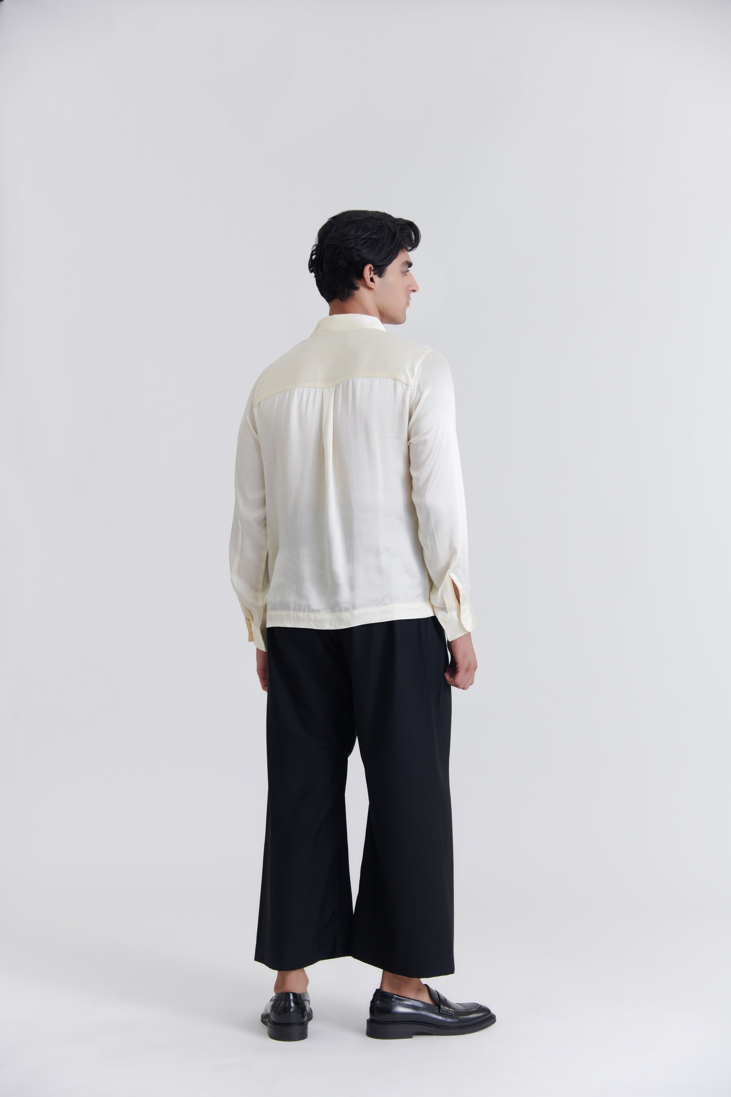 Unisex Off-White Debri Spill Boxy Fit Silk Shirt