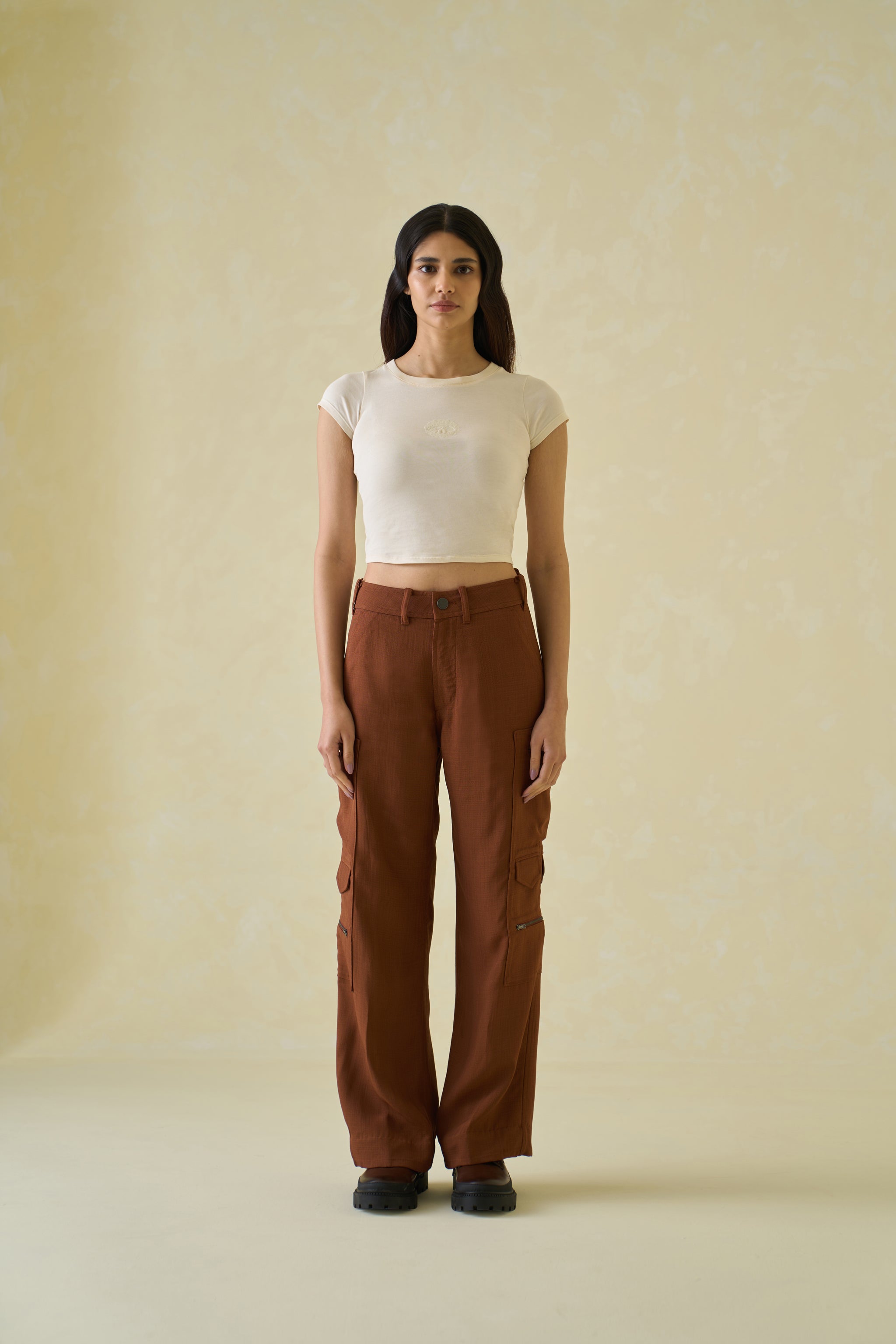 Women Off-White Third Eye Cotton Baby Tee